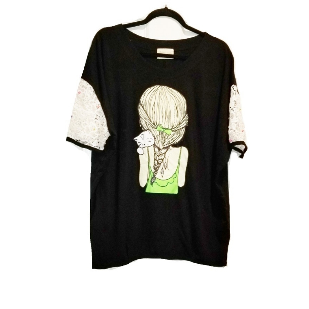 Tiny Cuttle Fish Crazy Cat Lady embellished sleeve